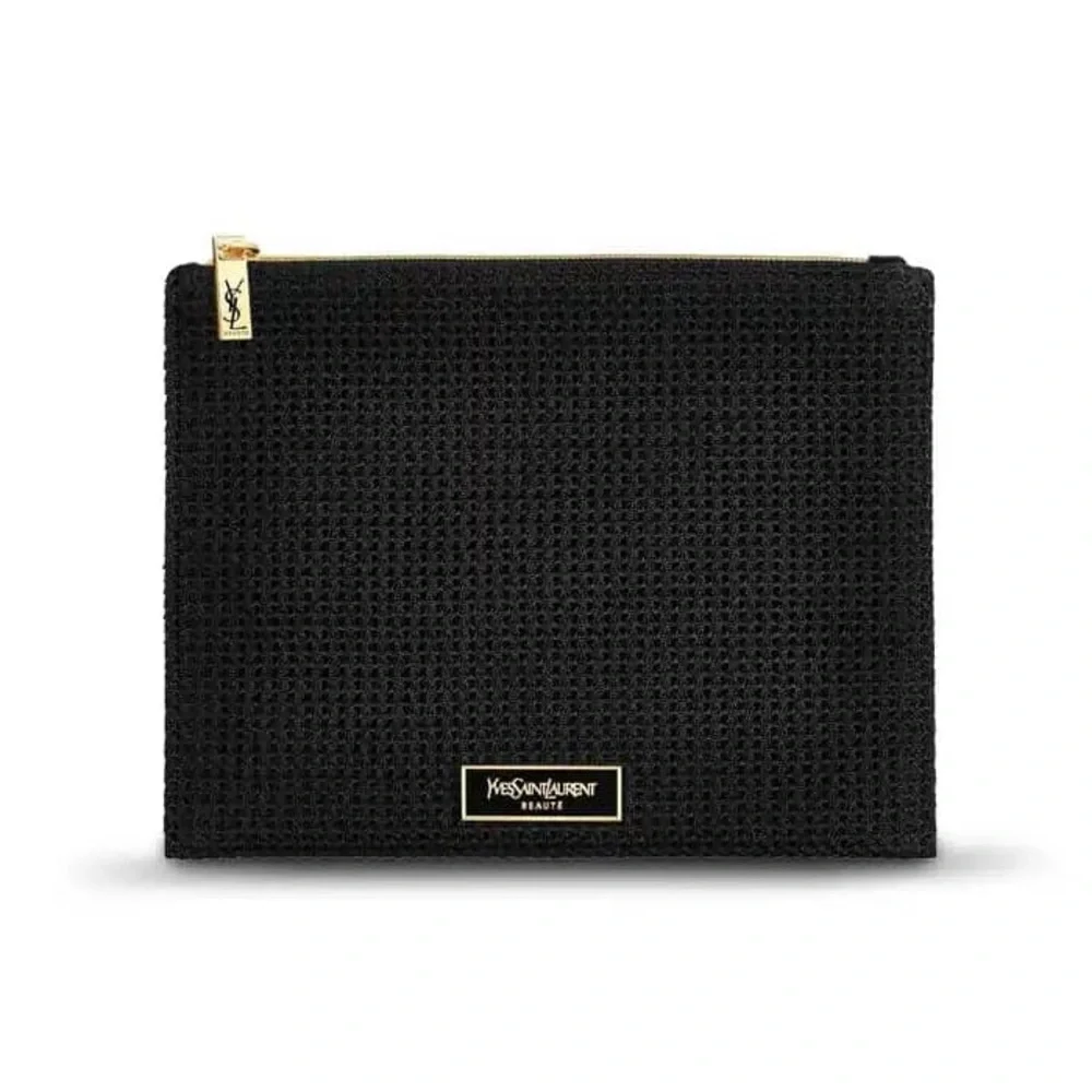 Yves Saint Laurent Black Woven Cosmetic Pouch